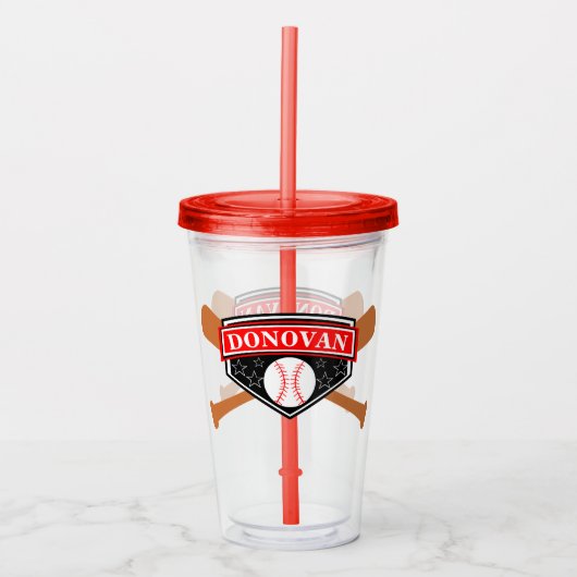 Baseball en katten Acryltrommel Acryl Drinkbeker (Voorkant)