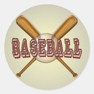 Baseball- en kruisschokken ronde sticker