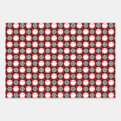Baseball en Snowflake Red en Black Kerstmis Inpakpapier Vel (Voorkant)
