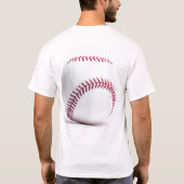 Baseball en T-shirt bleu et blanc rouge (Dos)