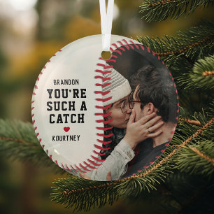 Baseball Fan Boyvriend Gift Kerstmis Glas Ornament