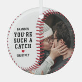 Baseball Fan Boyvriend Gift Kerstmis Glas Ornament (Voorkant)