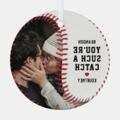 Baseball Fan Boyvriend Gift Kerstmis Glas Ornament (Achterkant)