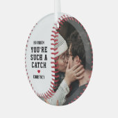 Baseball Fan Boyvriend Gift Kerstmis Glas Ornament (Voorkant links)