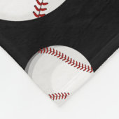 Baseball Fan Custom Name Black Fleece Deken (Hoek)