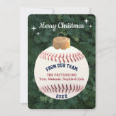 Baseball Fan Ornament Aangepaste Kaart voor kerstf (Voorkant)