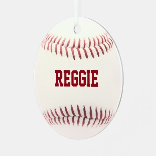 Baseball Fan Personalized Ornament (Voorkant links)