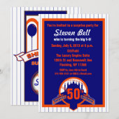 Baseball Fan Surprise Party 50 Kaart (Voorkant / Achterkant)