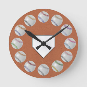 Baseball Fan-tastic_home bord_cirkel van ballen Ronde Klok