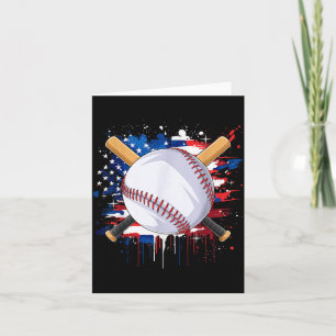 Baseball Fans Amerikaanse Vlag Onafhankelijkheidsd Kaart