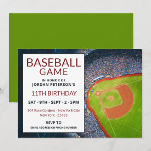 Baseball Field, Baseball Game Birthday Party Kaart