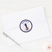 Baseball First Year Down 1st Birthday Ronde Sticker (Envelop)