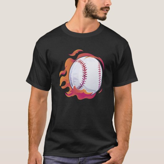 Baseball Flame Cute Baseball Player Coach Athlete T-shirt (Voorkant)