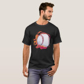 Baseball Flame Cute Baseball Player Coach Athlete T-shirt (Voorkant volledig)