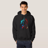 Baseball Flames Retro Baseball Bat Baseball Player Hoodie (Voorkant volledig)