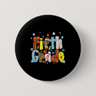 Baseball Football Basketbal Preppy Vijfde Grade Bo Ronde Button 5,7 Cm