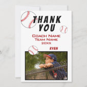 Baseball Foto Dank u Coach Kaart (Voorkant)