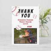 Baseball Foto Dank u Coach Kaart (Staand voorkant)