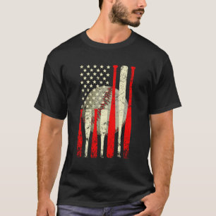 Baseball Funny Amerikaanse vlag Amerikaanse vlag T-shirt