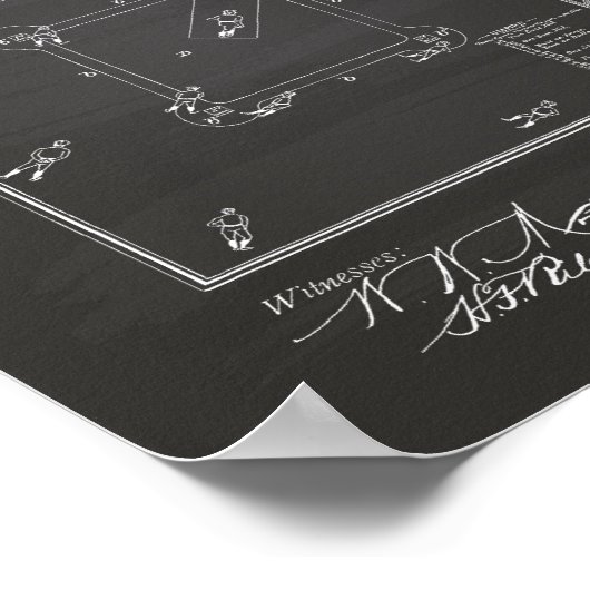 Baseball Game 1887 Patent Art Chalkboard Poster (Hoek)