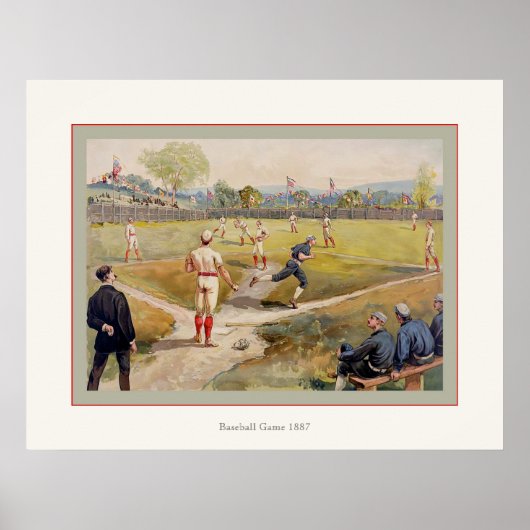 Baseball Game 1887 Poster (Voorkant)