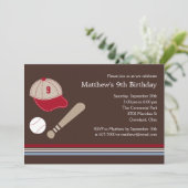 Baseball Gears - uitnodiging van de Birthday Party (Staand voorkant)