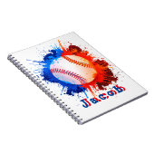 Baseball-gepersonaliseerde kind notitieboek (Rechterzijde)