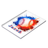 Baseball-gepersonaliseerde kind notitieboek (Linkerzijde)