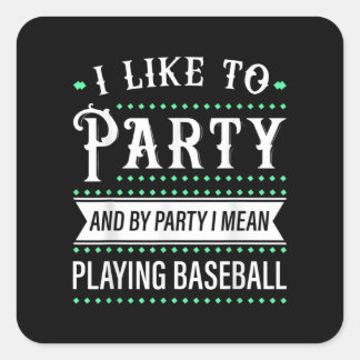 Baseball Gift for Baseball Team Player Funny Vierkante Sticker