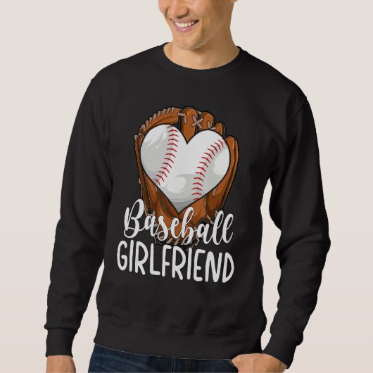 Baseball Girlfriend Heart Girlfriend Of A Baseball Trui (Voorkant)