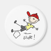 Baseball glijd in basismagneet magneet (Voorkant)