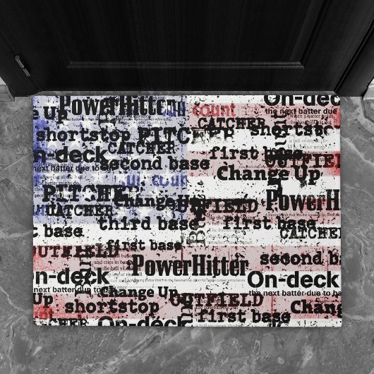 Baseball Glory | Amerikaanse vlagwoorden met gekle Deurmat