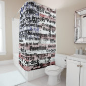 Baseball Glory | Amerikaanse vlagwoorden met gekle Douchegordijn (In situ)