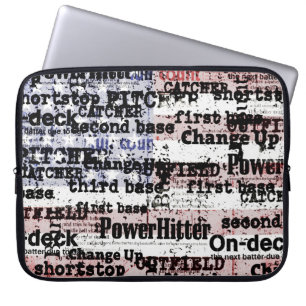 Baseball Glory   Amerikaanse vlagwoorden met gekle Laptop Sleeve