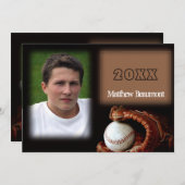 Baseball & Glove Afstuderen aangekondigd Kaart (Voorkant / Achterkant)