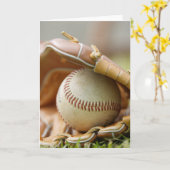 Baseball Glove and Ball Kaart (Gele Bloem)