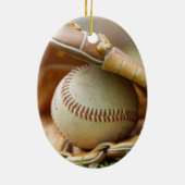 Baseball Glove and Ball Keramisch Ornament (Achterkant)