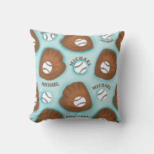Baseball Glove Ball & Boy Name Patroon Sport Thema Kussen