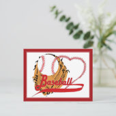 Baseball Glove & Baseball Heart Briefkaart (Staand voorkant)