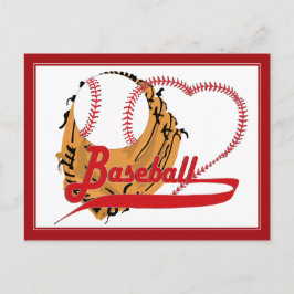 Baseball Glove & Baseball Heart Briefkaart