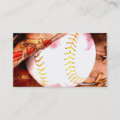 Baseball & Glove Grunge Style Visitekaartje (Achterkant)