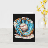 Baseball Glove Ice Cream Drip With Sprinkles Men B Kaart (Gele Bloem)