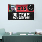 Baseball Go Team One Photo Red Banner (Beurs)