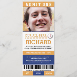 Baseball Graduation Party Uitnodigt Kaart