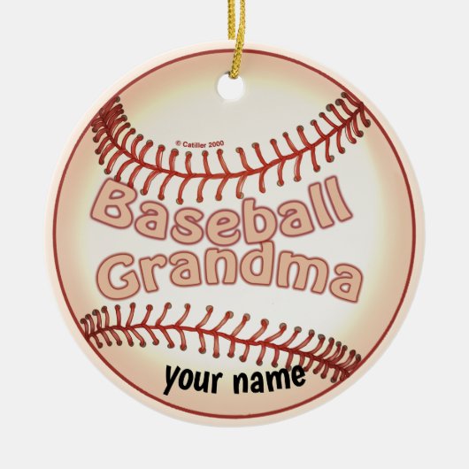 Baseball Grandma Keramisch Ornament (Voorkant)