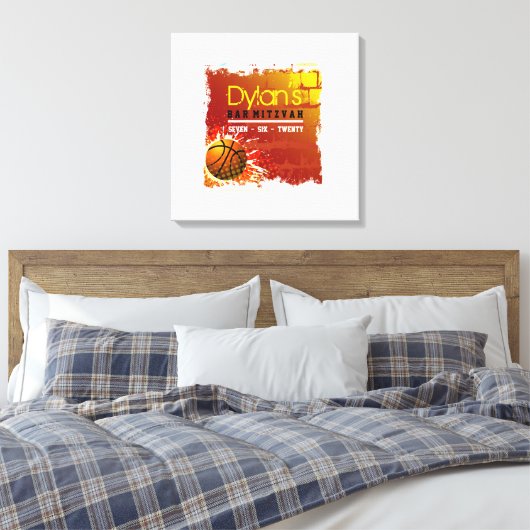 BASEBALL GRUNGE Sign-In Memory Board Canvas Afdruk (Insitu (Slaapkamer))