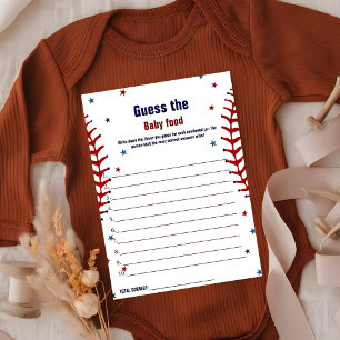 Baseball Guess The Baby Food Baby shower Carte de 