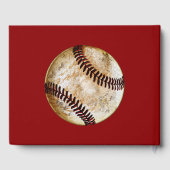 Baseball Guest Book met Jouw tekst en kleuren Gastenboek (Achterkant)