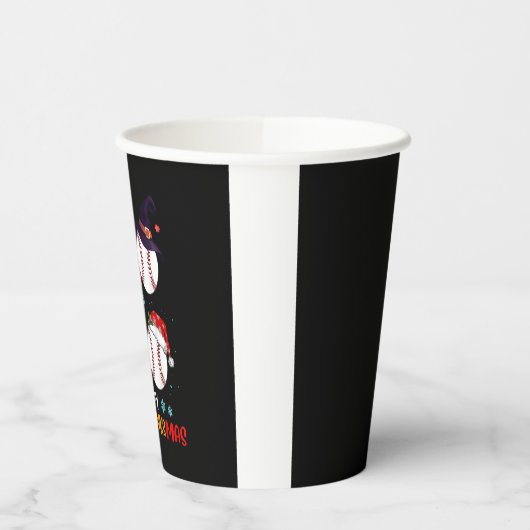 Baseball Halloween en vrolijk kerstfeest Papieren Bekers (Links)