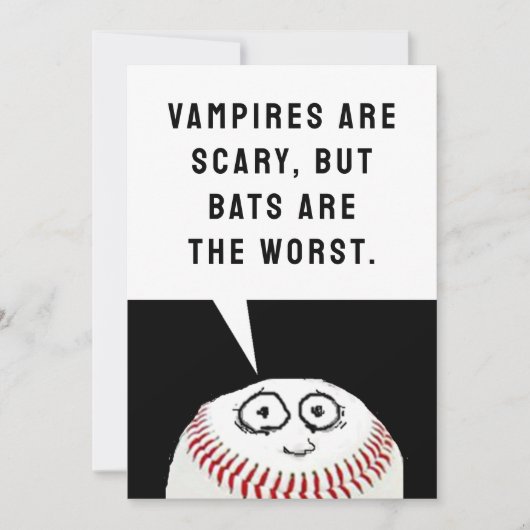 Baseball Halloween Feestdagenkaart (Voorkant)